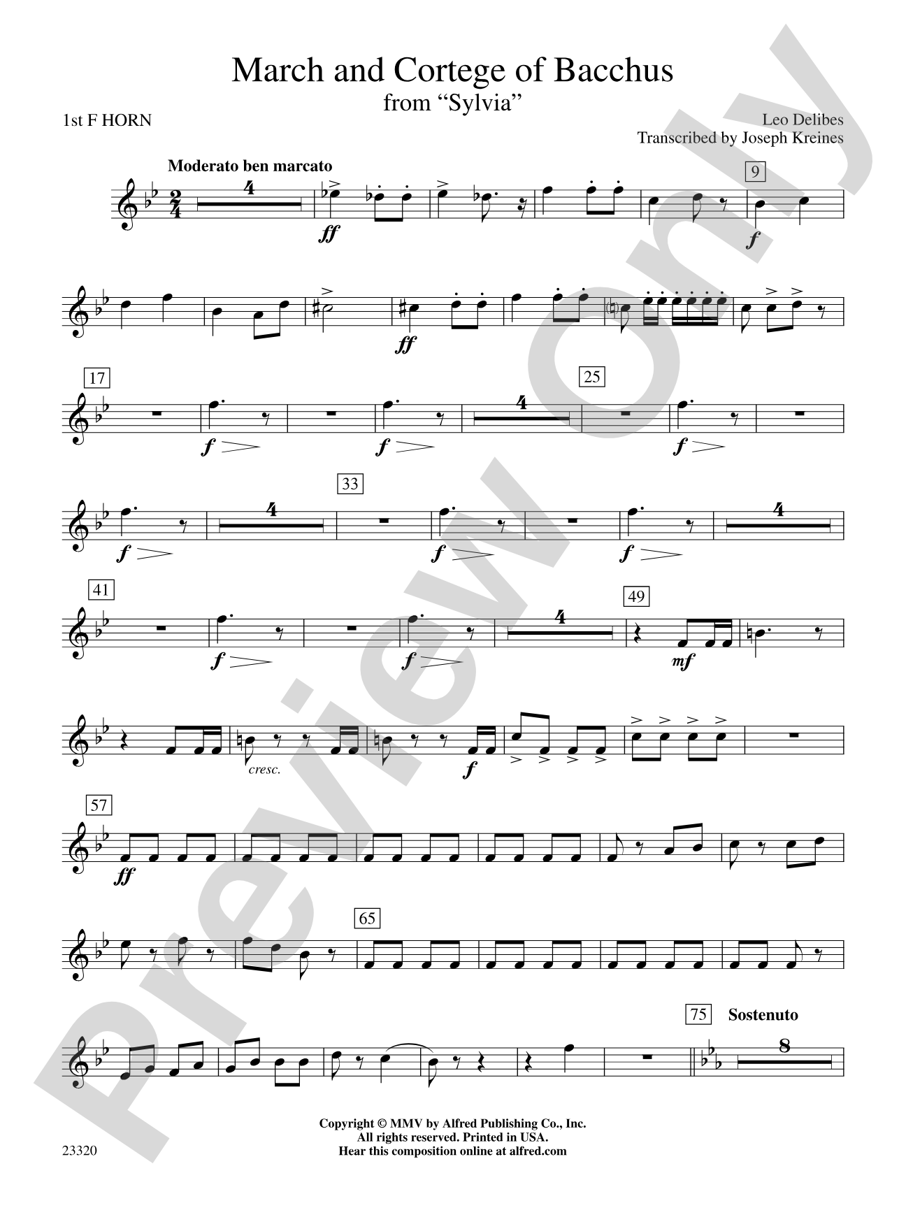 March and Cortege of Bacchus: 1st F Horn