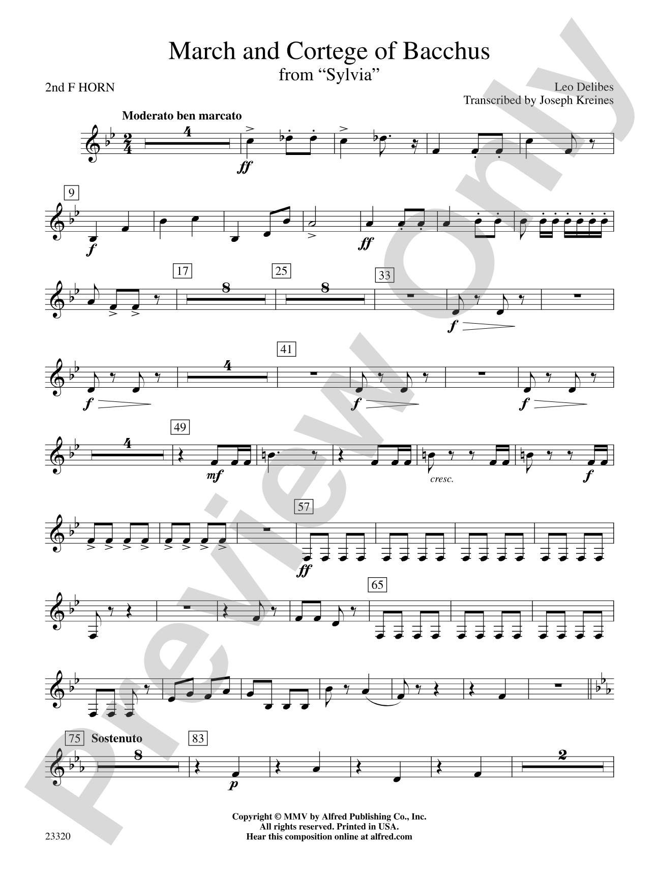 March and Cortege of Bacchus: 2nd F Horn