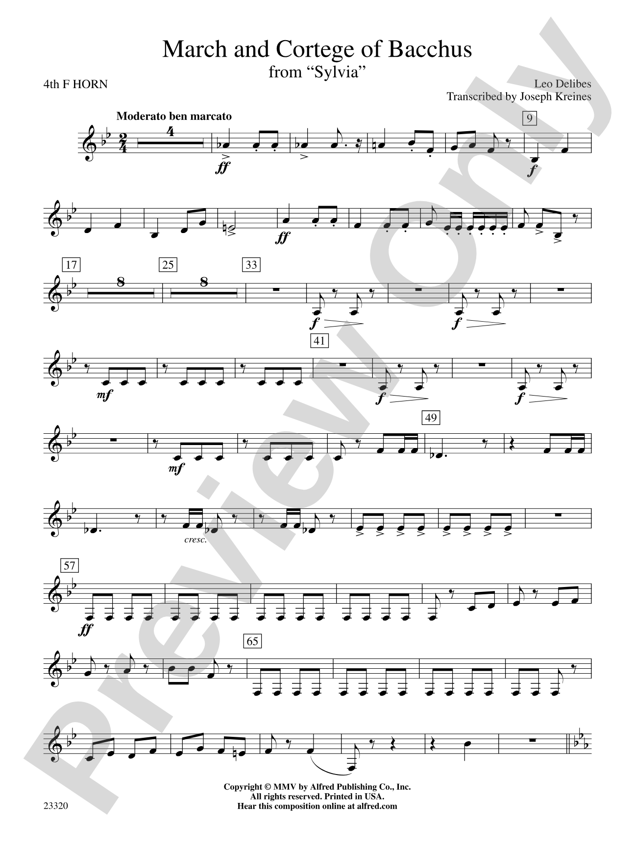 March and Cortege of Bacchus: 4th F Horn