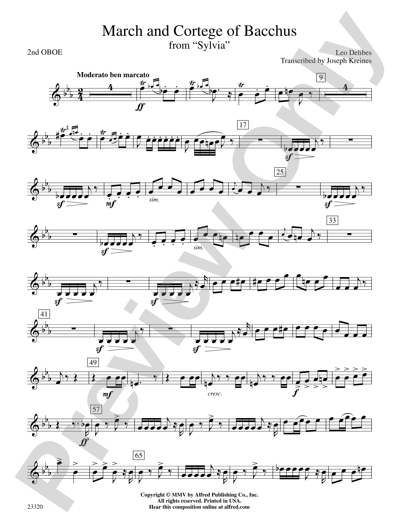 March and Cortege of Bacchus: 2nd Oboe
