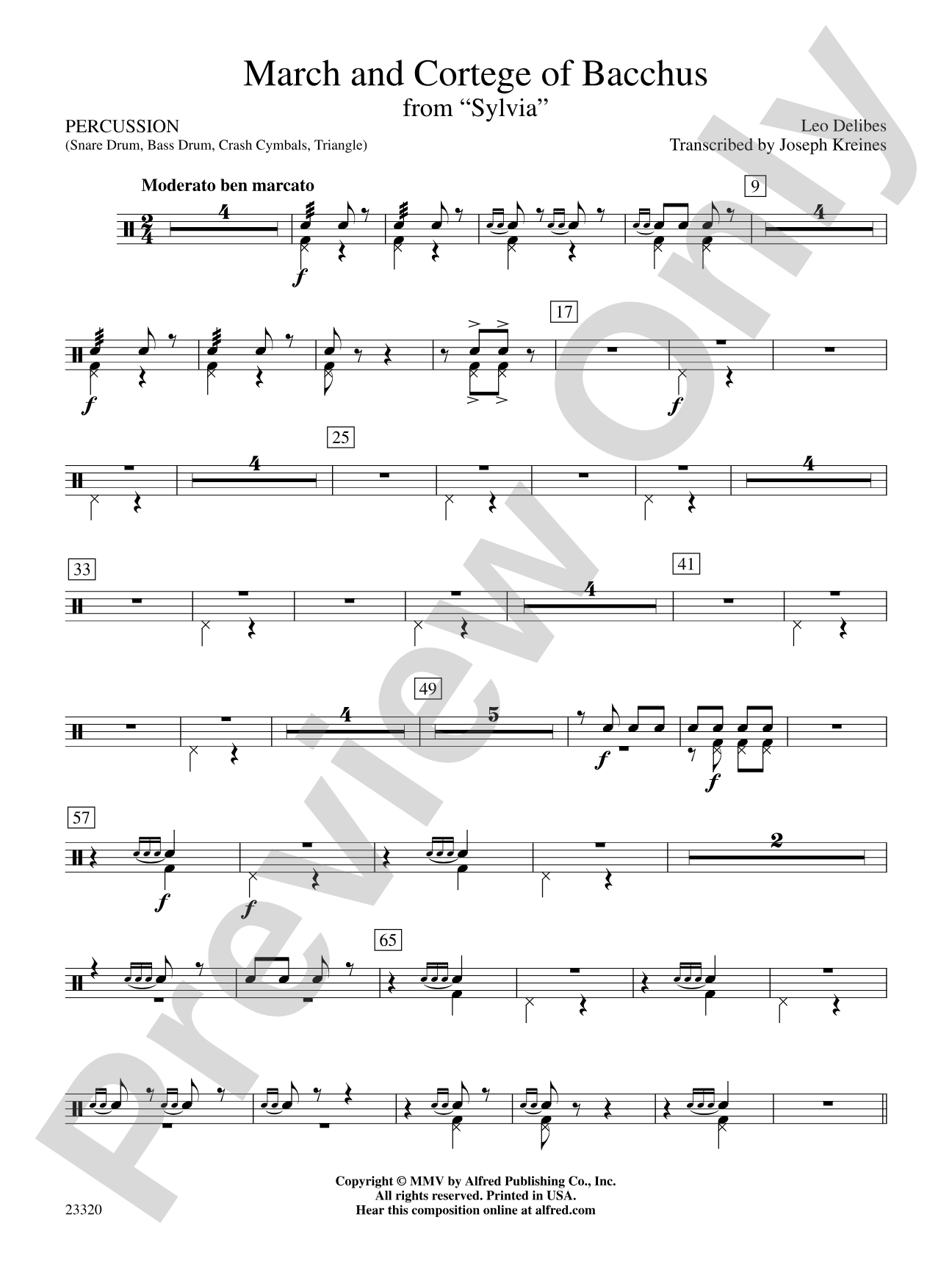 March and Cortege of Bacchus: 1st Percussion