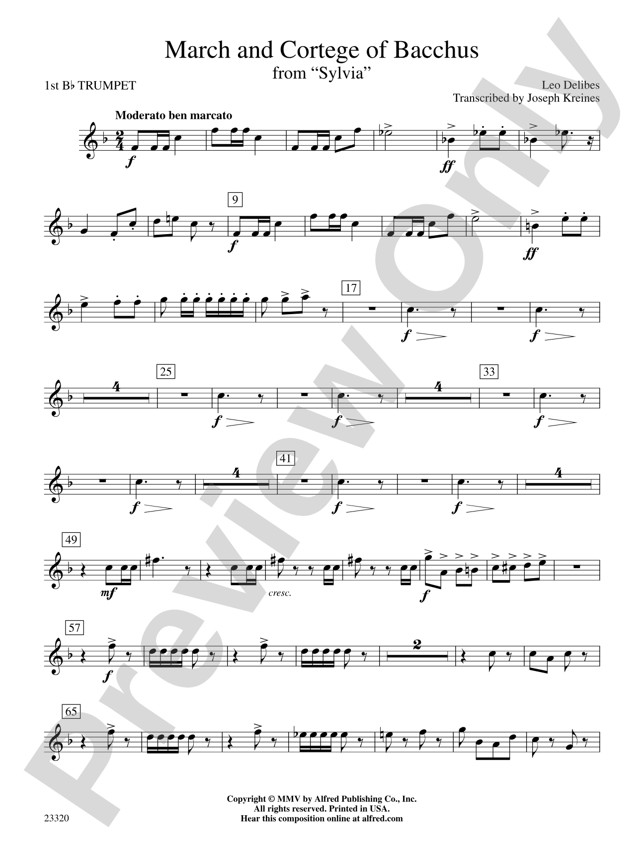 March and Cortege of Bacchus: 1st B-flat Trumpet