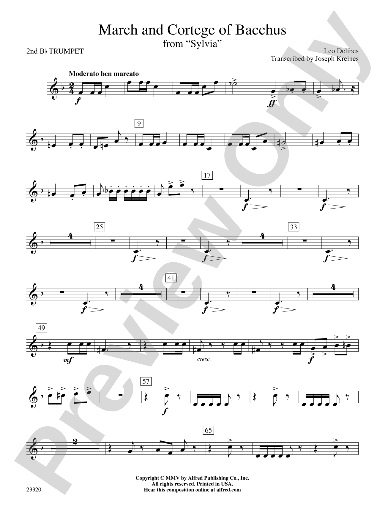 March and Cortege of Bacchus: 2nd B-flat Trumpet
