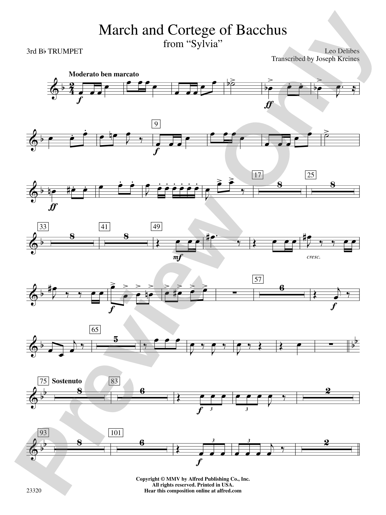 March and Cortege of Bacchus: 3rd B-flat Trumpet