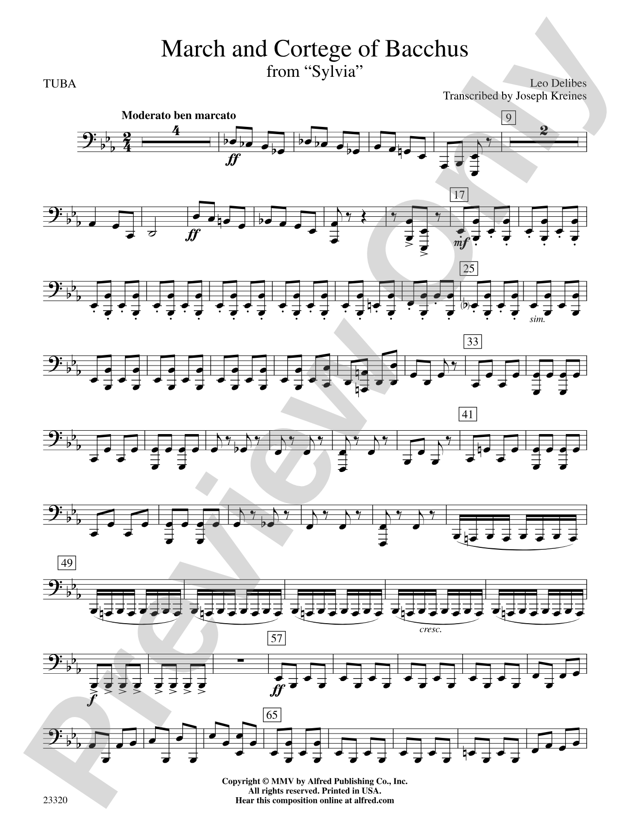March and Cortege of Bacchus: Tuba