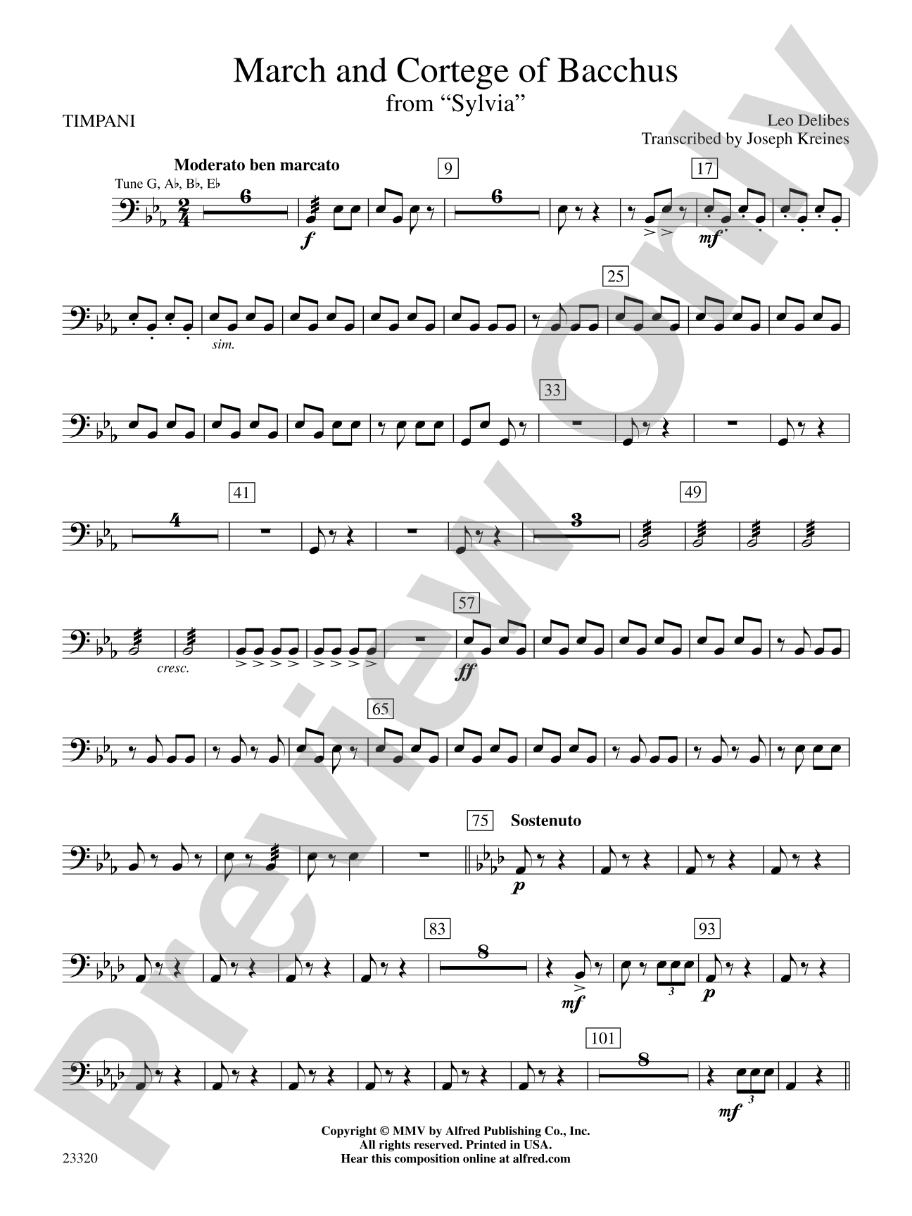 March and Cortege of Bacchus: Timpani
