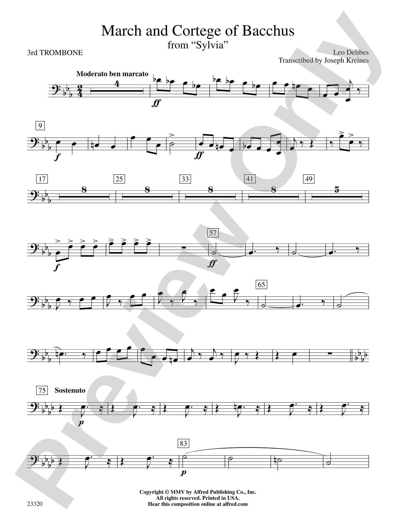 March and Cortege of Bacchus: 3rd Trombone