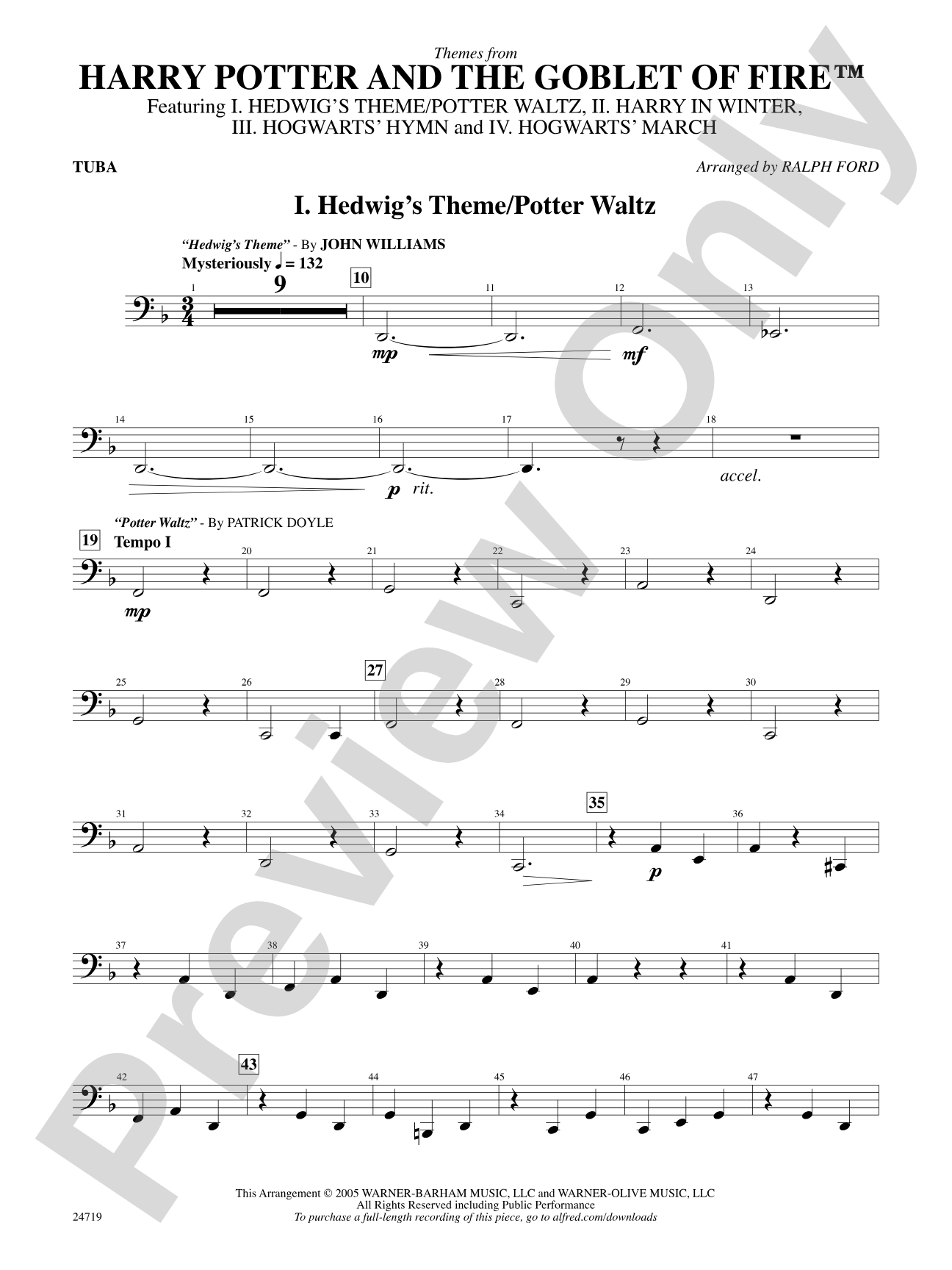 Harry Potter and the Goblet of Fire, Themes from: Tuba