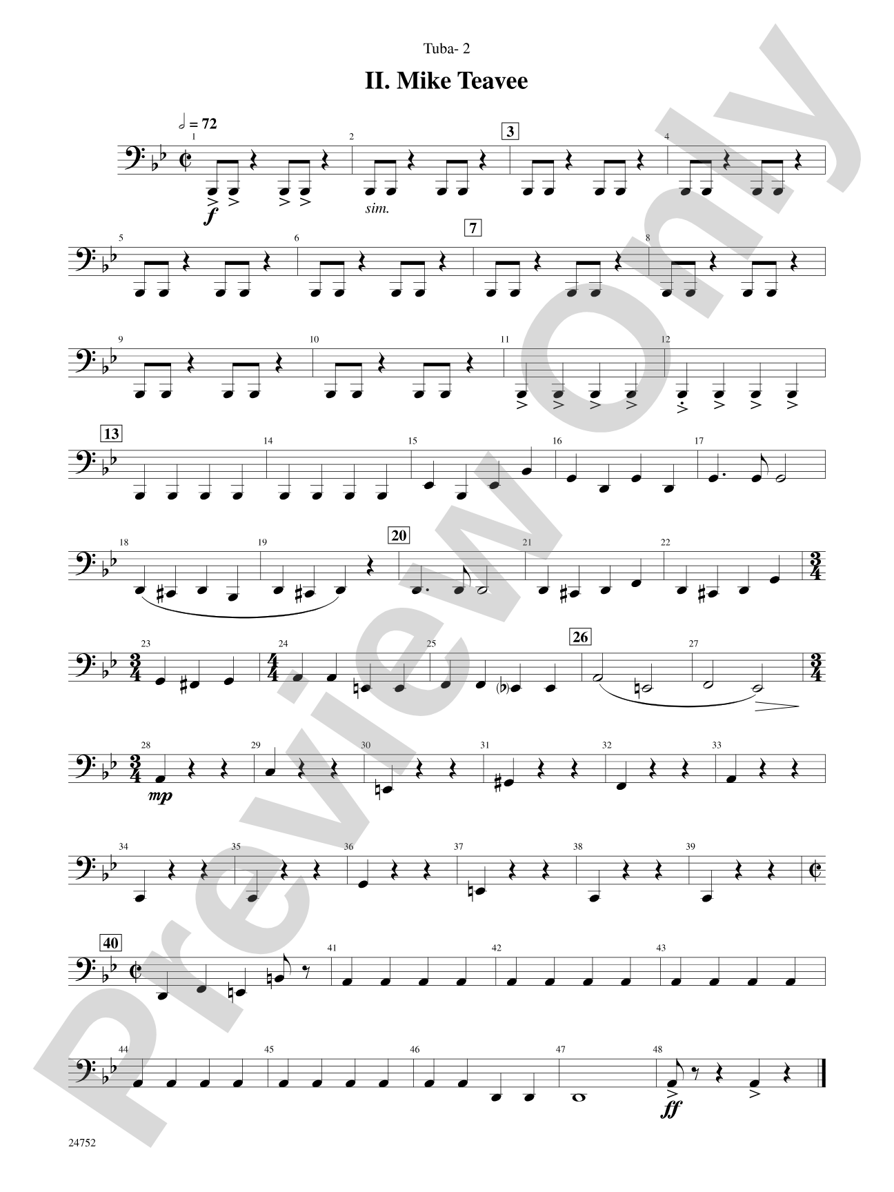 Charlie and the Chocolate Factory, Suite from: Tuba