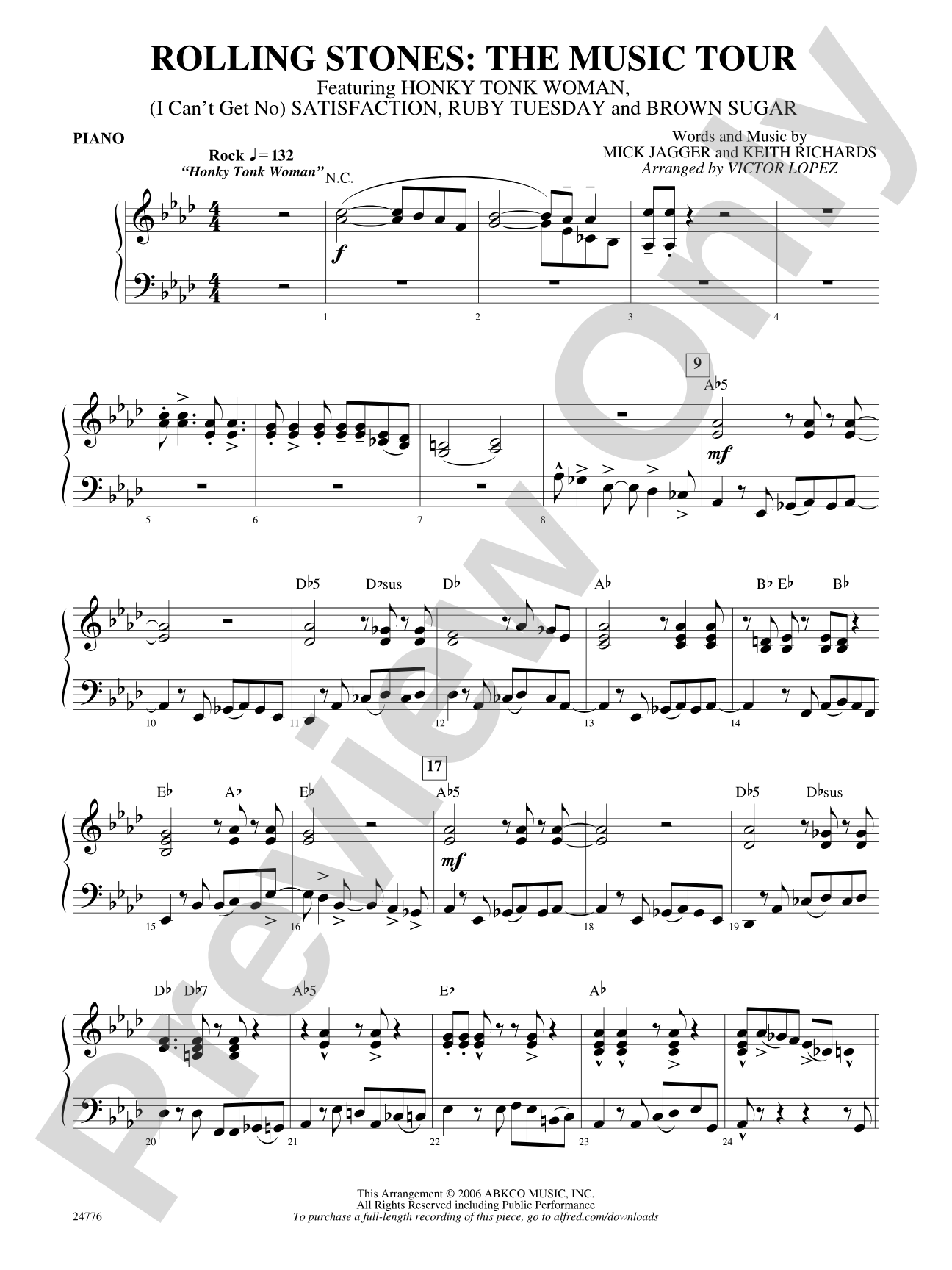 Rolling Stones: The Music Tour: Piano Accompaniment