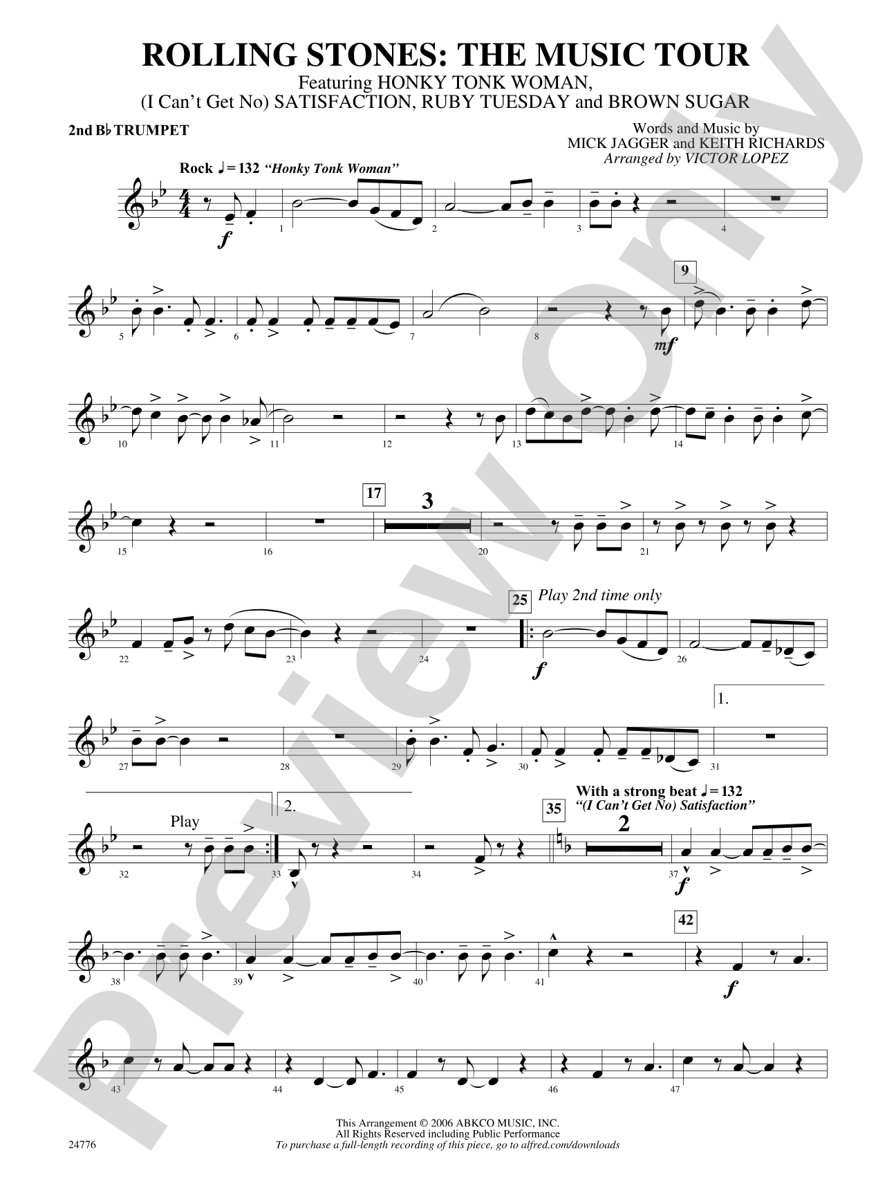 Rolling Stones: The Music Tour: 2nd B-flat Trumpet