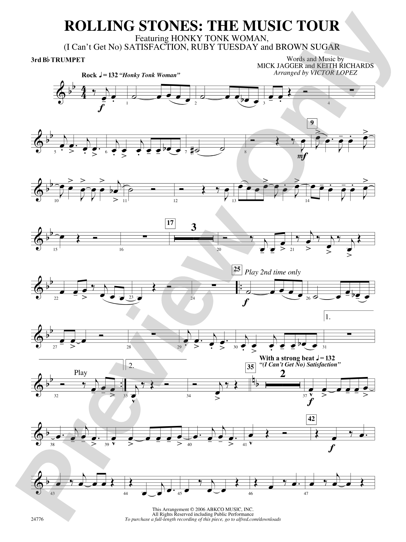 Rolling Stones: The Music Tour: 3rd B-flat Trumpet