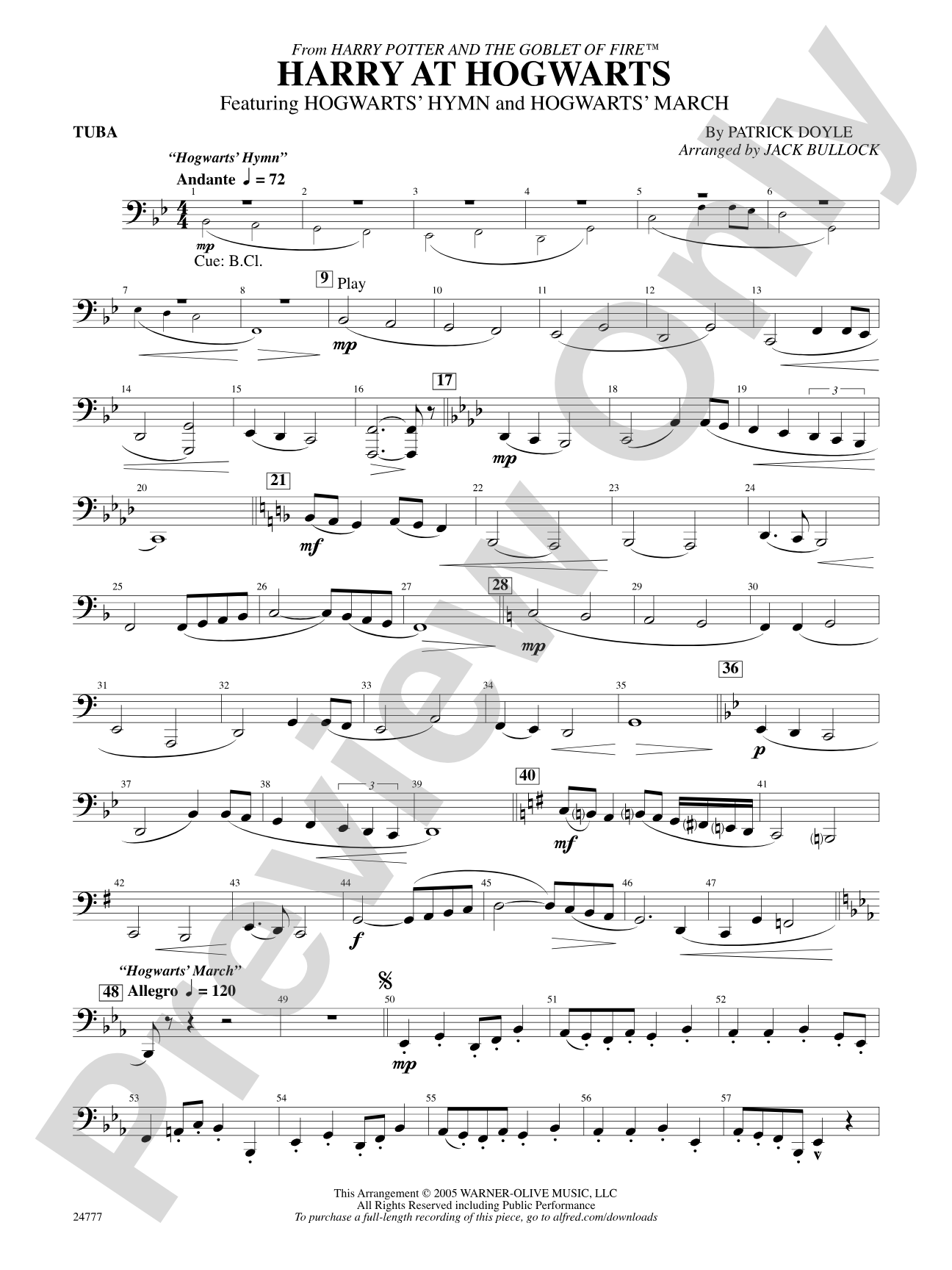 Harry at Hogwarts (from Harry Potter and the Goblet of Fire): Tuba