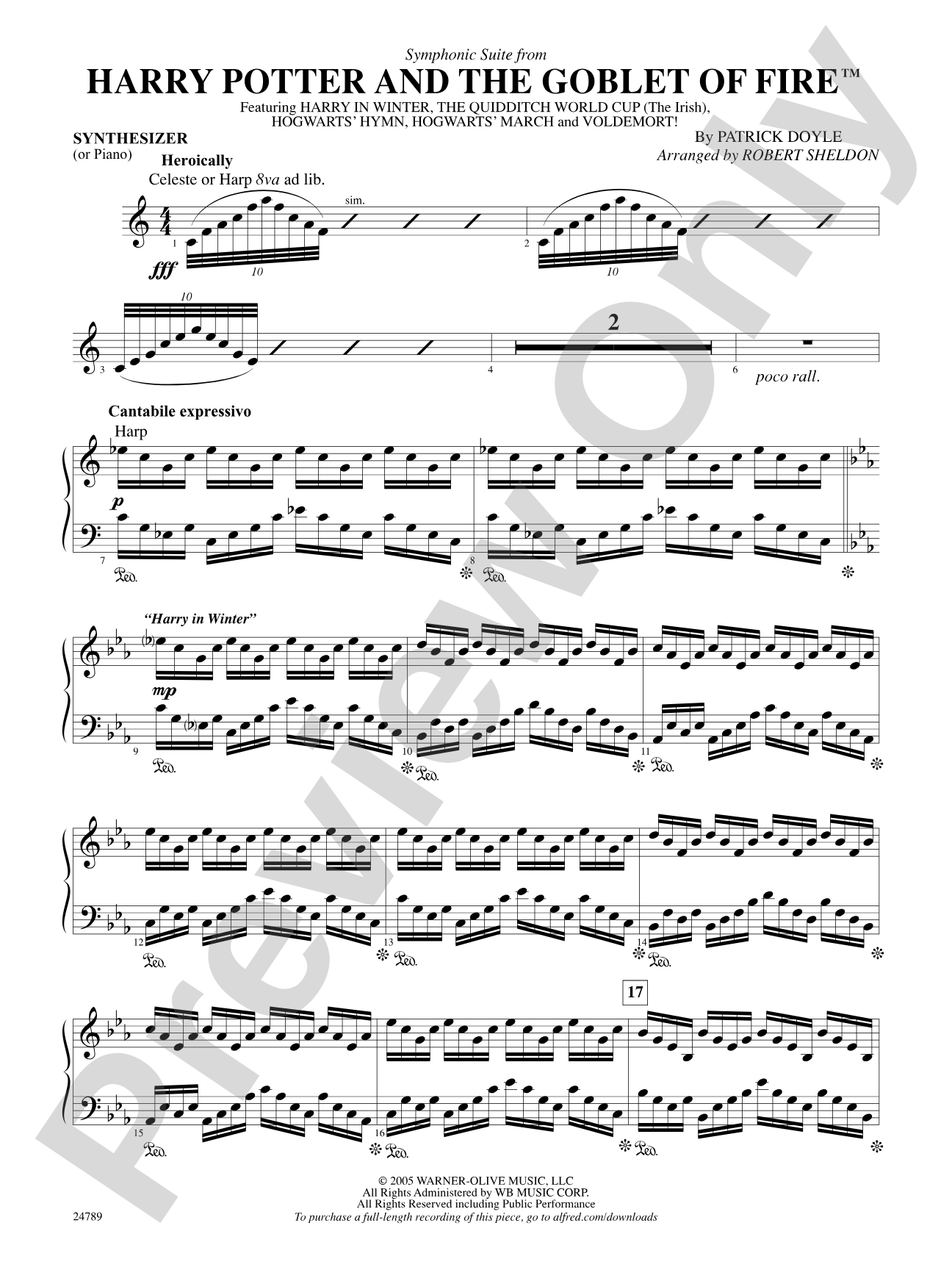 Harry Potter and the Goblet of Fire, Symphonic Suite from: Synthesizer