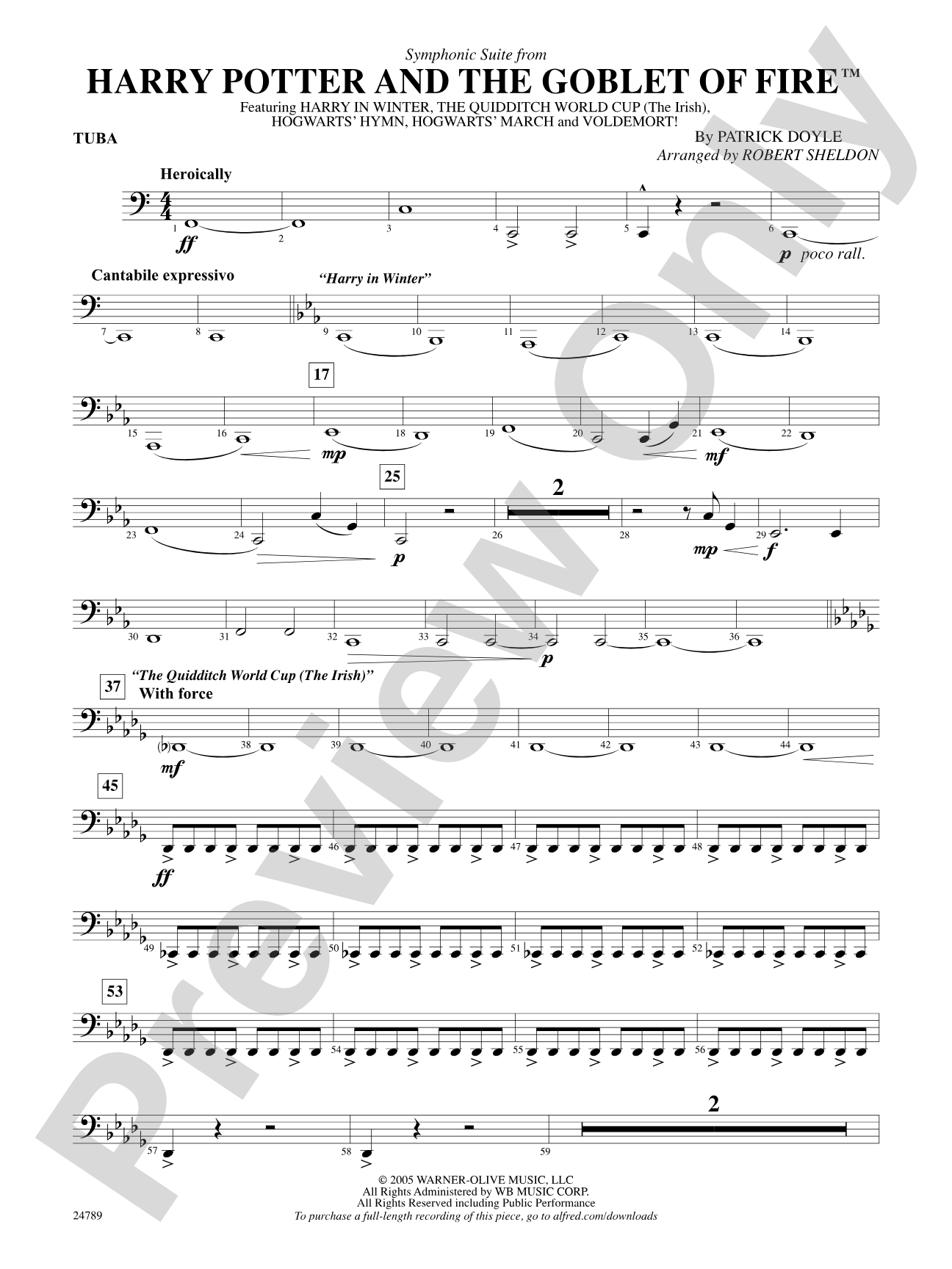 Harry Potter and the Goblet of Fire, Symphonic Suite from: Tuba