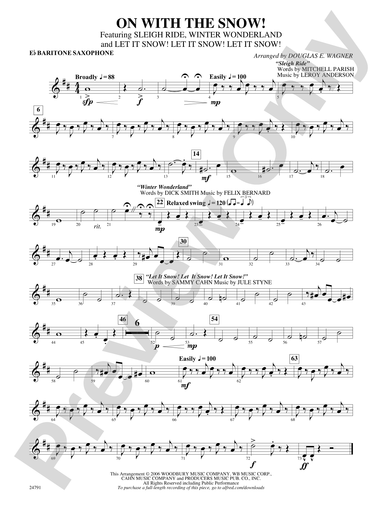 On with the Snow!: E-flat Baritone Saxophone