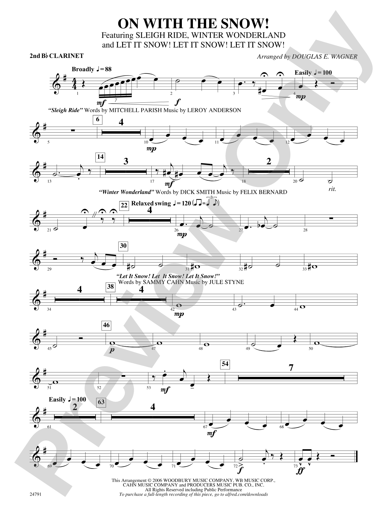 On with the Snow!: 2nd B-flat Clarinet