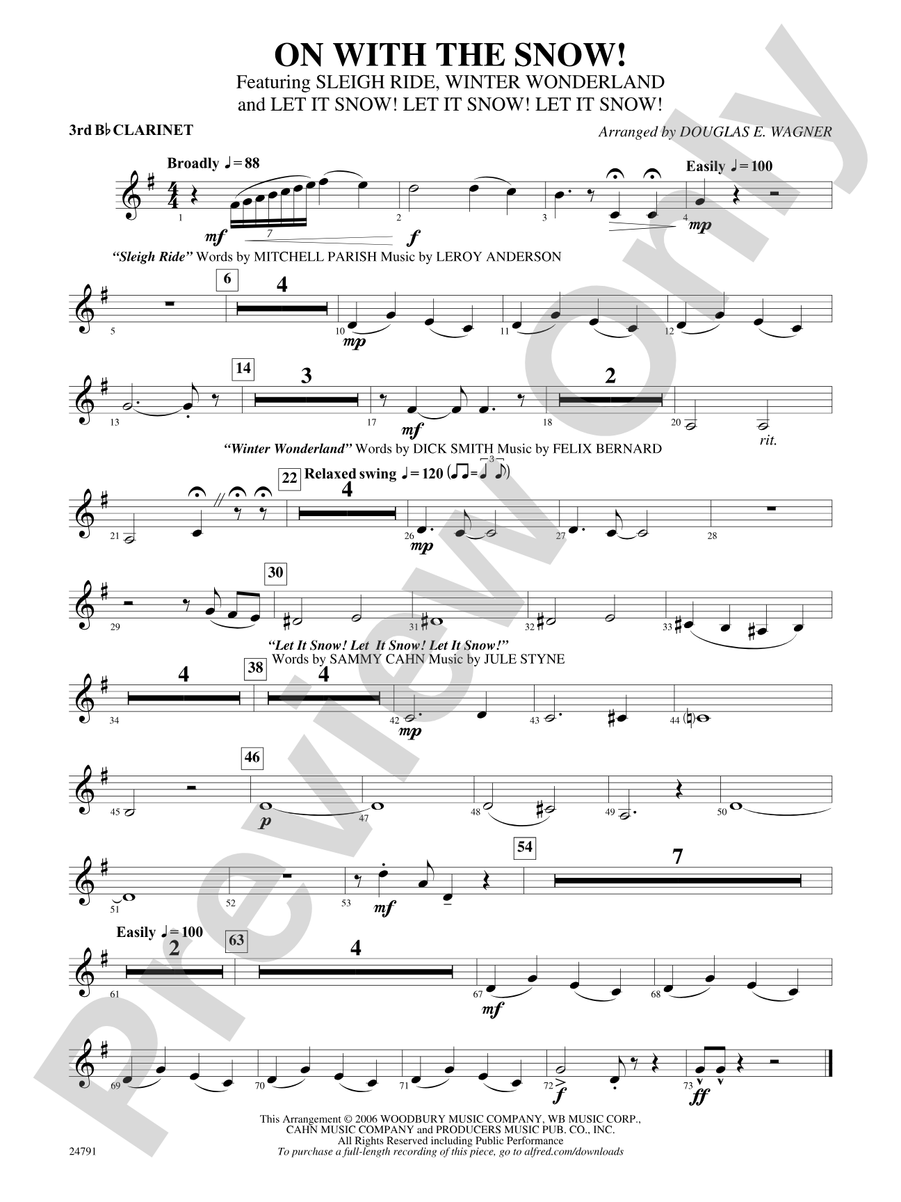 On with the Snow!: 3rd B-flat Clarinet