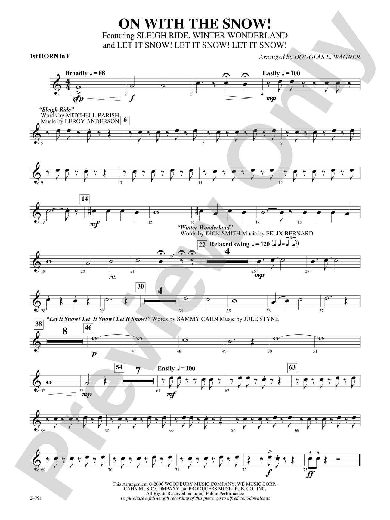 On with the Snow!: 1st F Horn