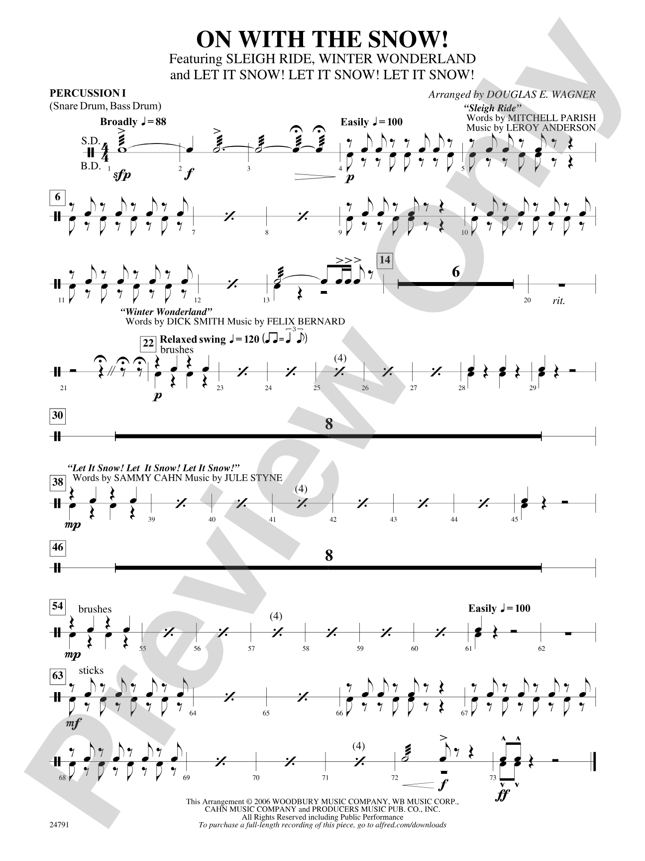 On with the Snow!: 1st Percussion
