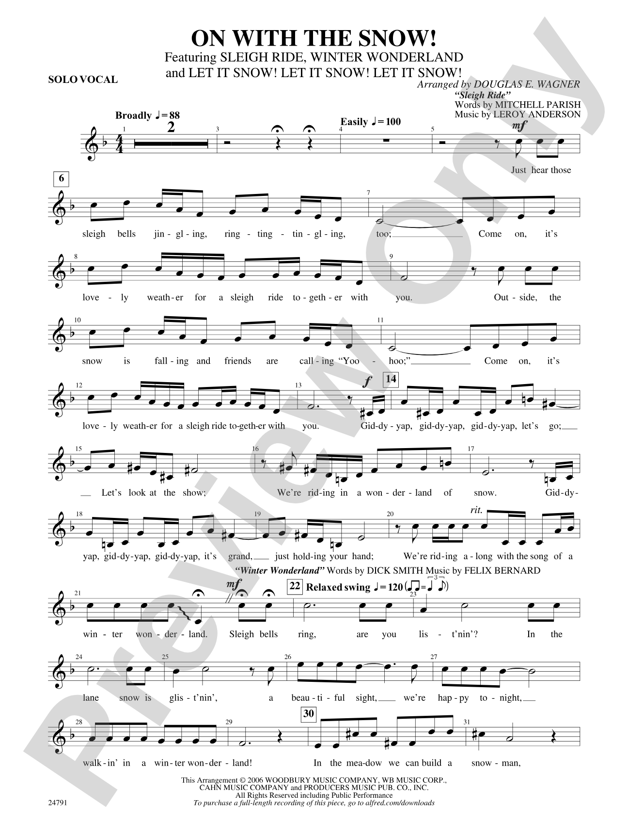 On with the Snow!: Solo Vocal