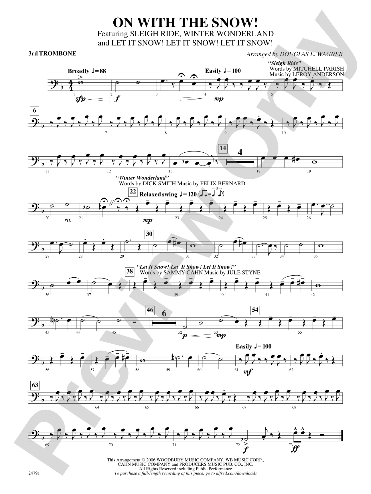 On with the Snow!: 3rd Trombone