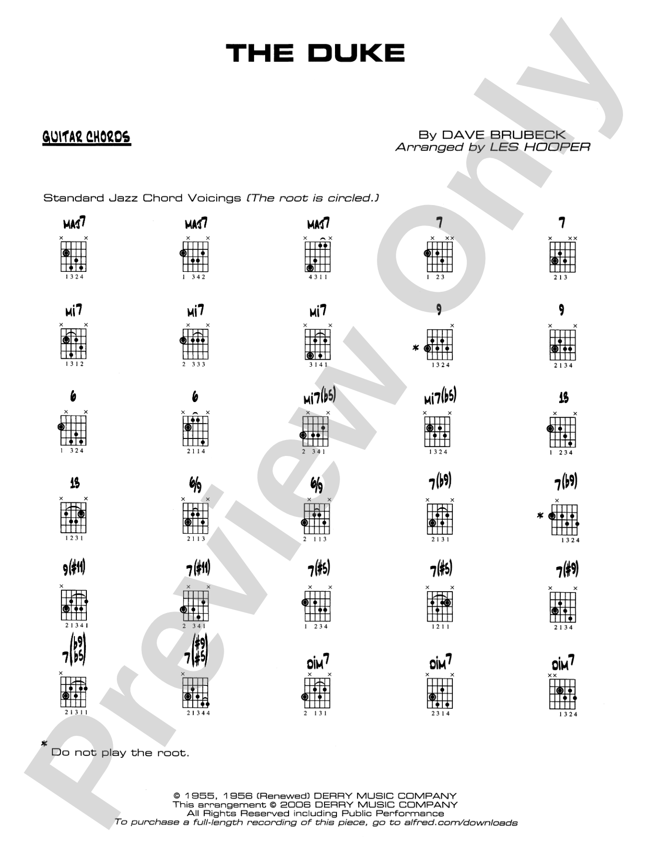 The Duke: Guitar Chords