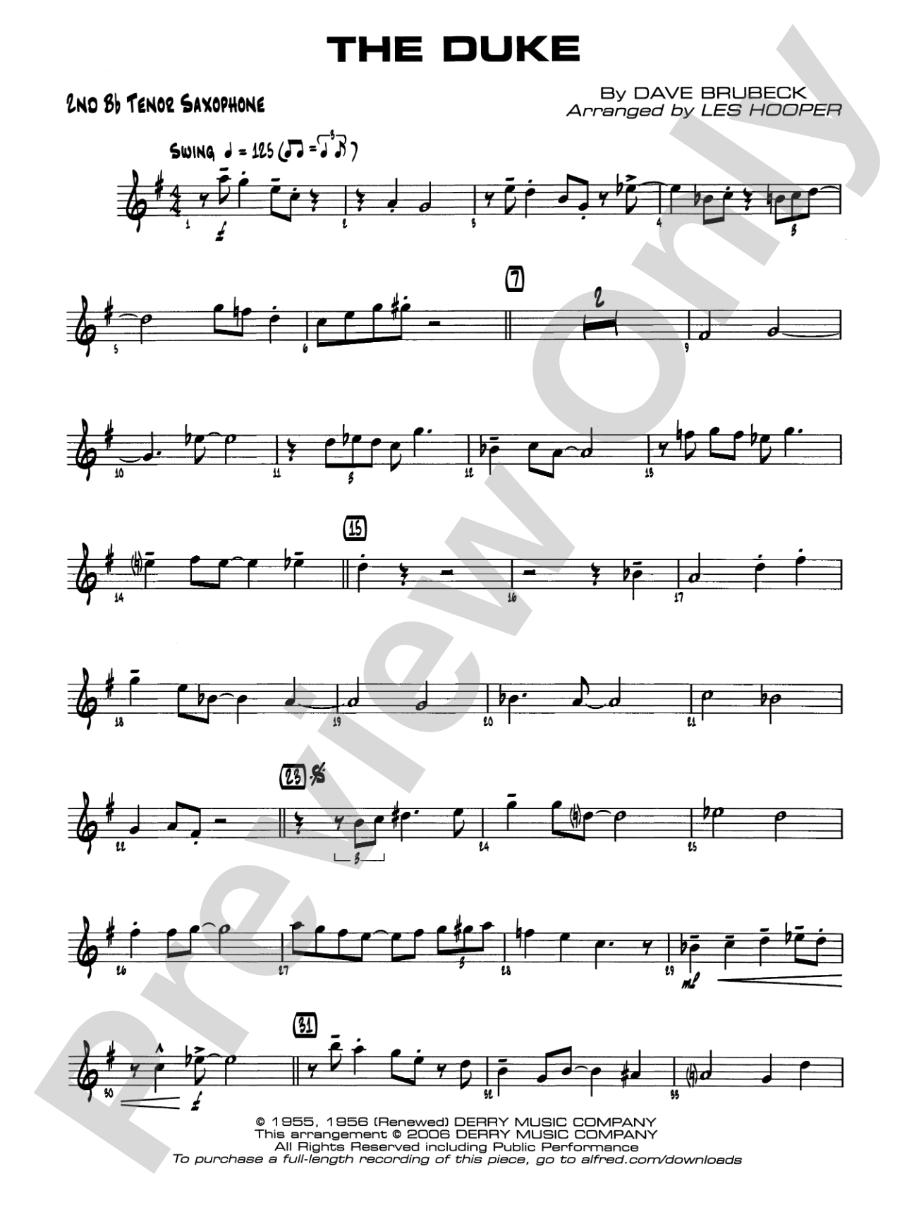 The Duke: 2nd B-flat Tenor Saxophone