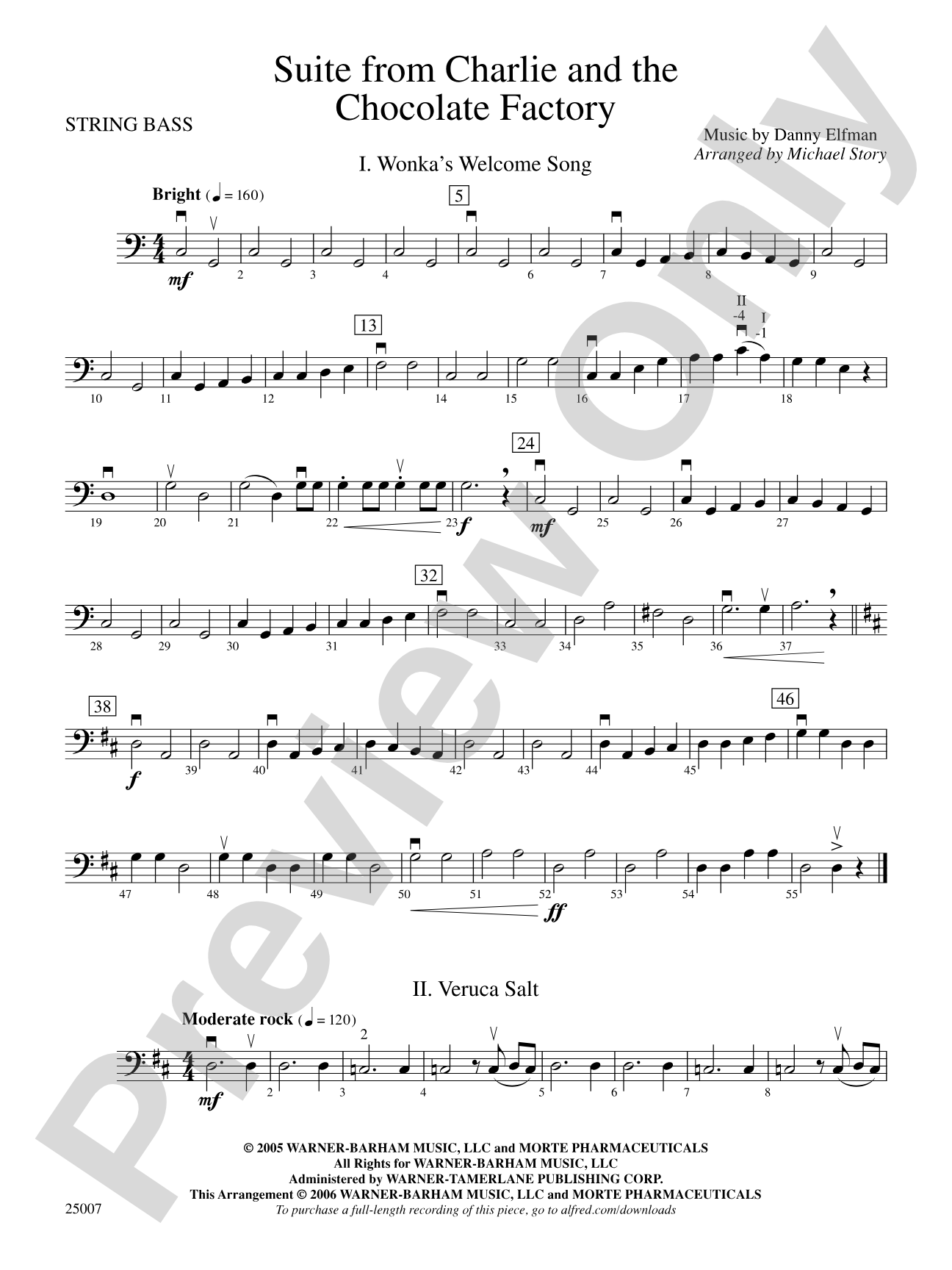 Charlie and the Chocolate Factory, Suite from: String Bass