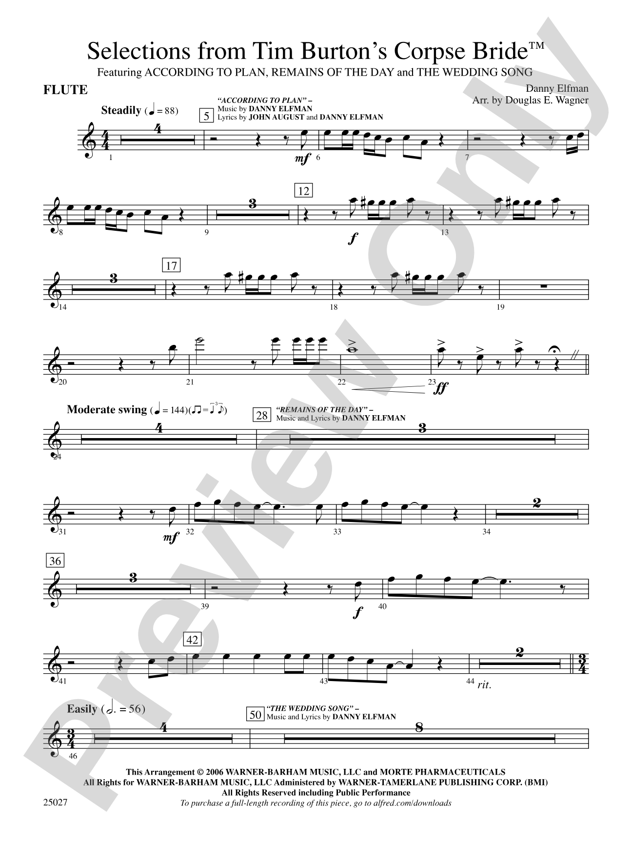Corpse Bride, Selections from Tim Burton's: Flute