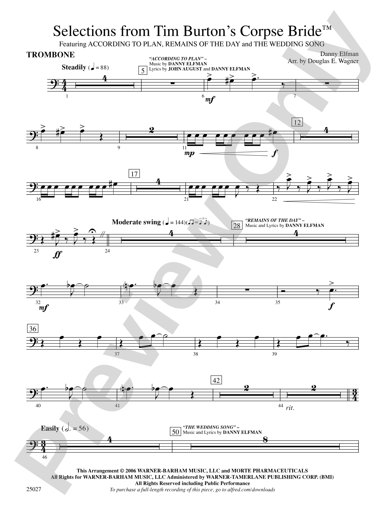 Corpse Bride, Selections from Tim Burton's: 1st Trombone