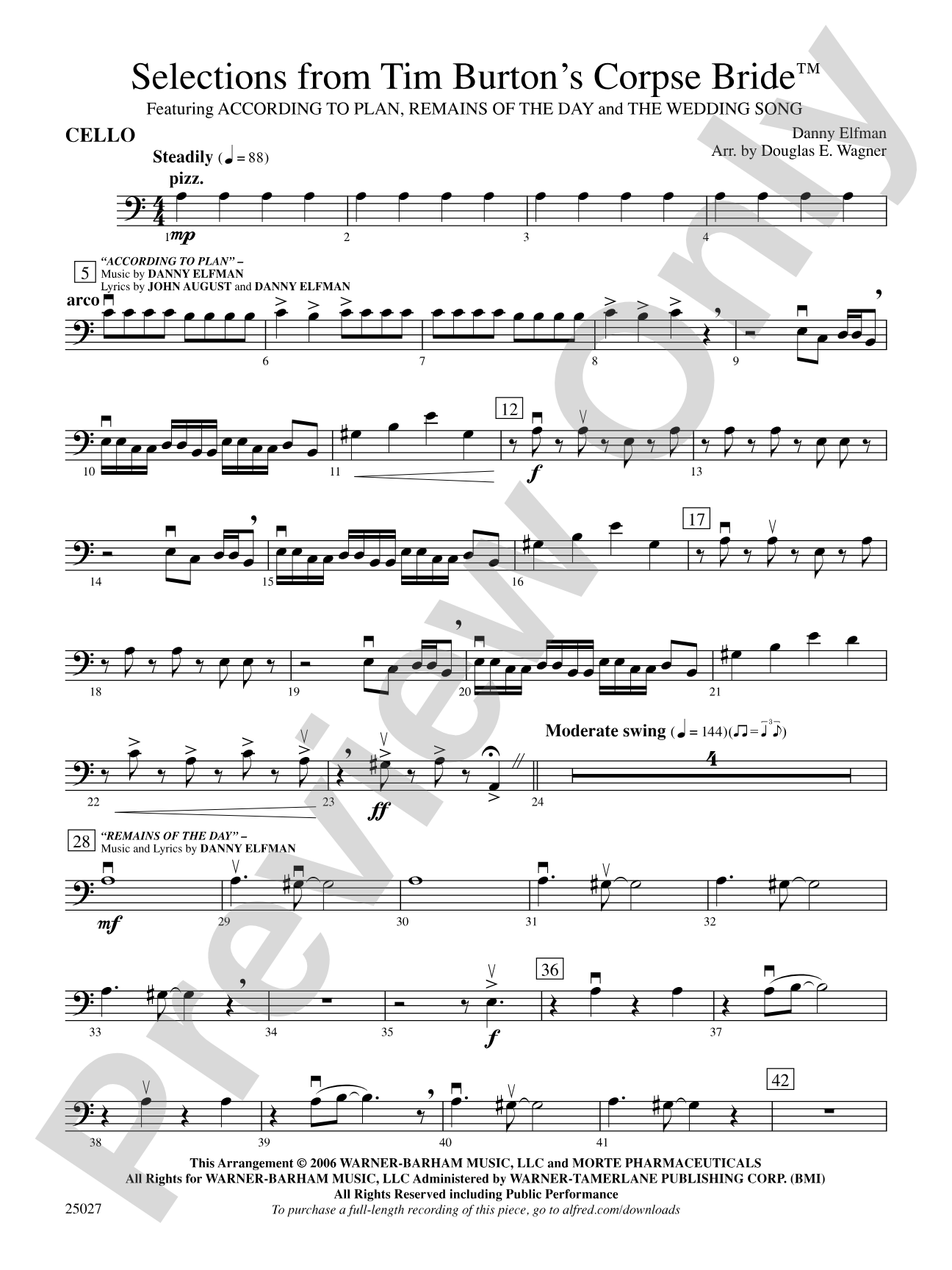 Corpse Bride, Selections from Tim Burton's: Cello