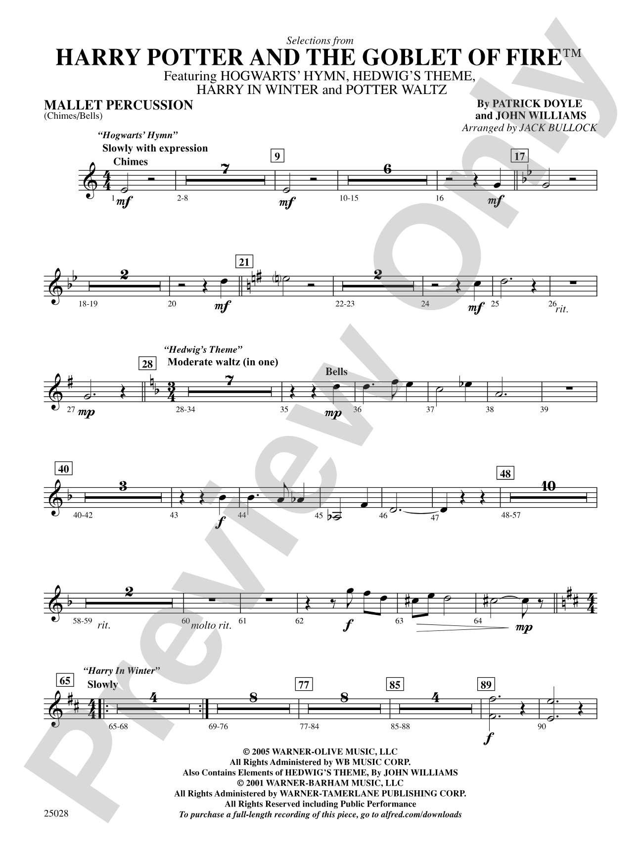 Harry Potter and the Goblet of Fire,™ Selections from: Mallets