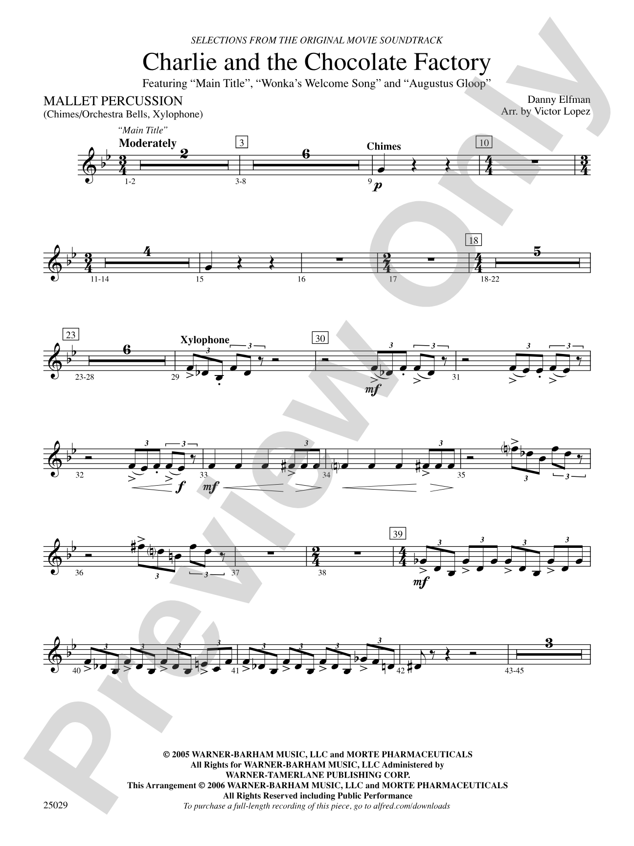 Charlie and the Chocolate Factory, Selections from: Mallets