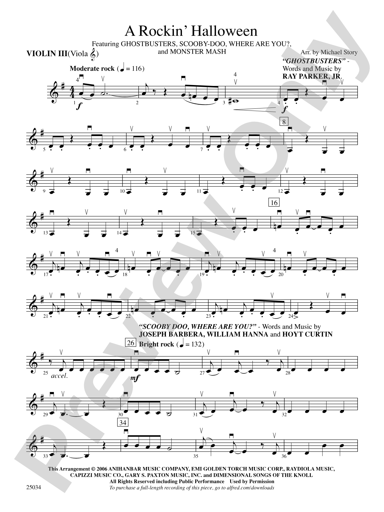 A Rockin' Halloween: 3rd Violin (Viola [TC])