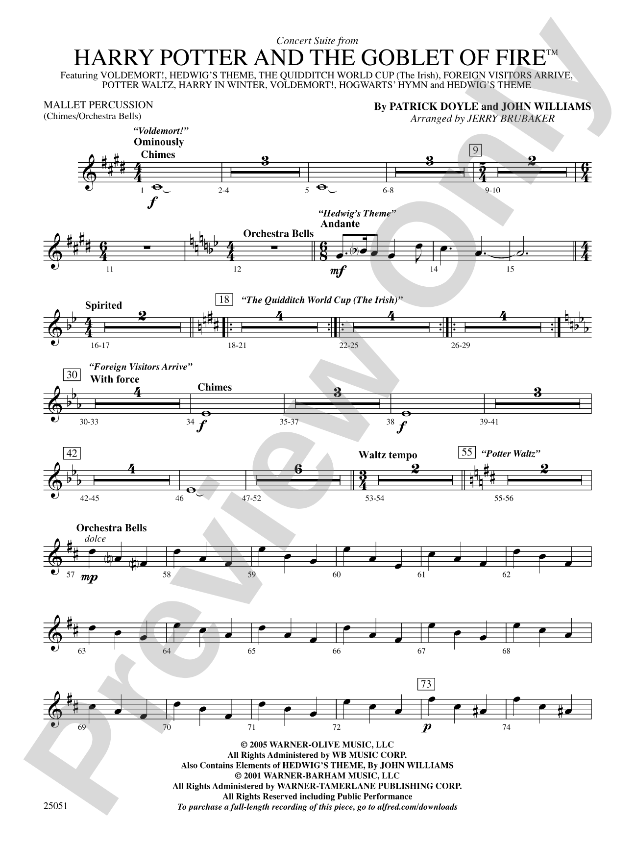 Harry Potter and the Goblet of Fire,™ Concert Suite from: Mallets