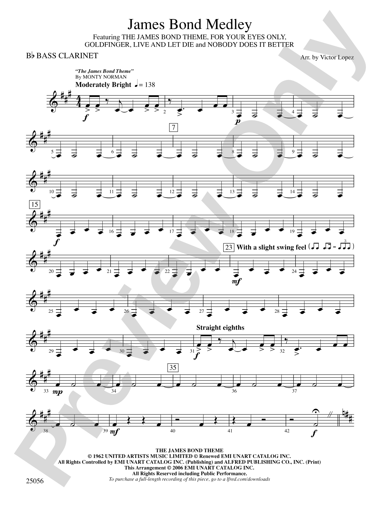 James Bond Medley: B-flat Bass Clarinet