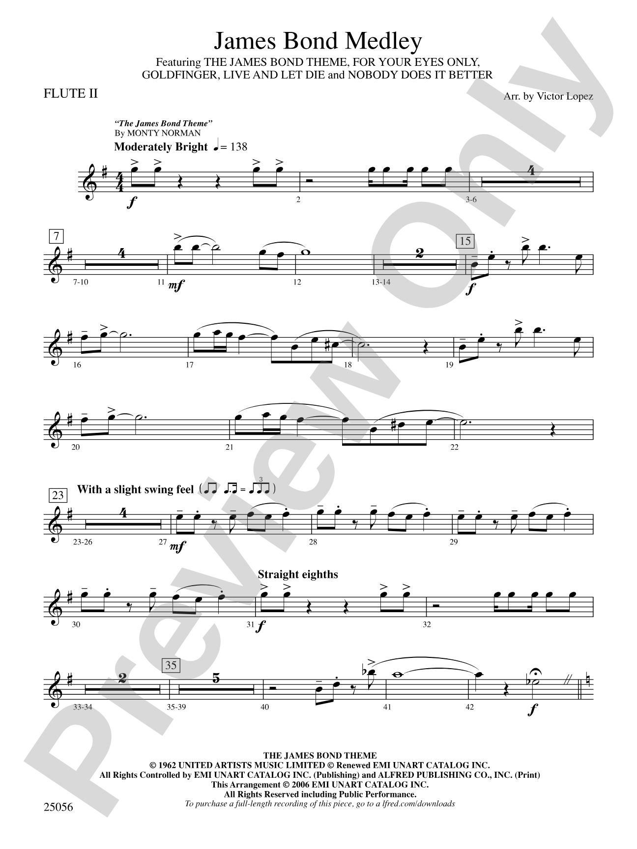 James Bond Medley: 2nd Flute