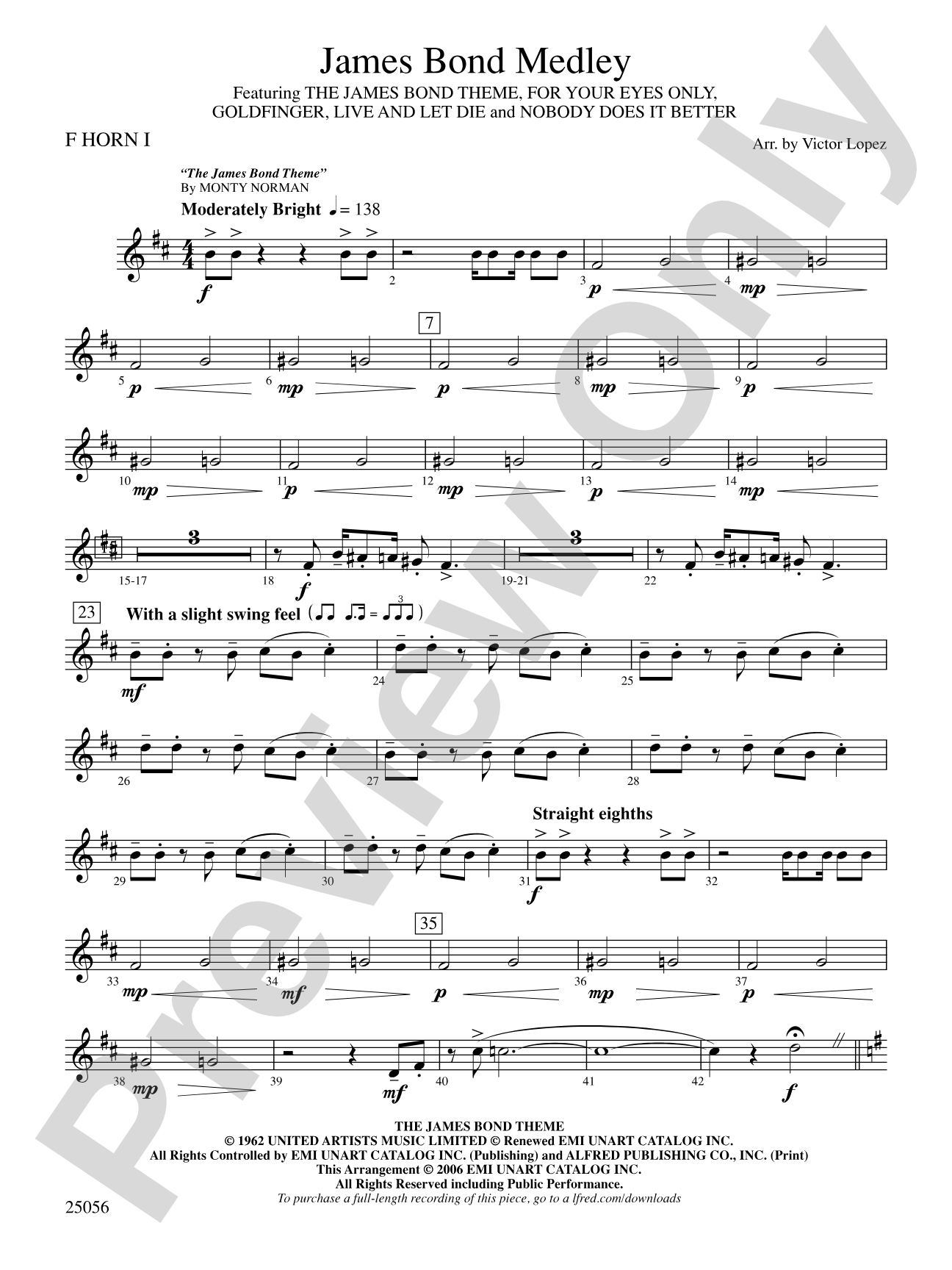 James Bond Medley: 1st F Horn