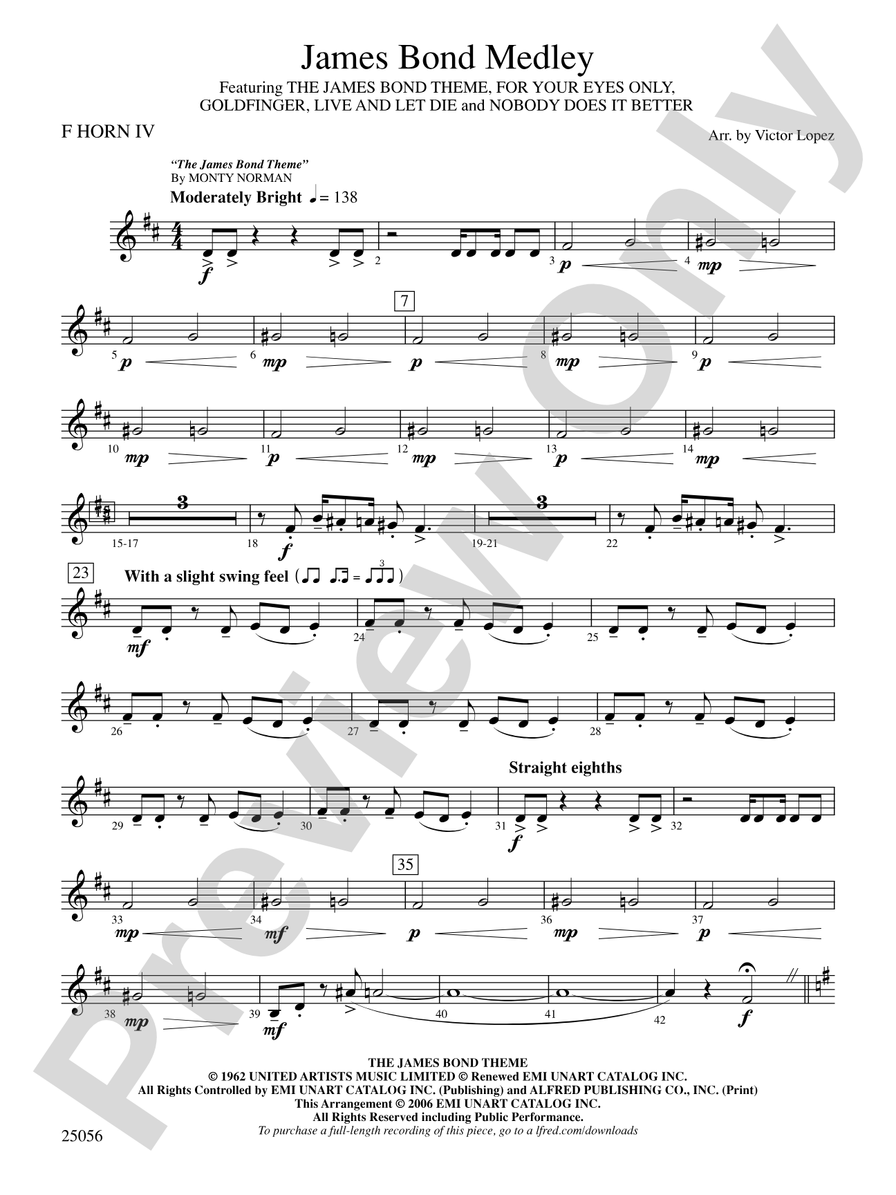 James Bond Medley: 4th F Horn