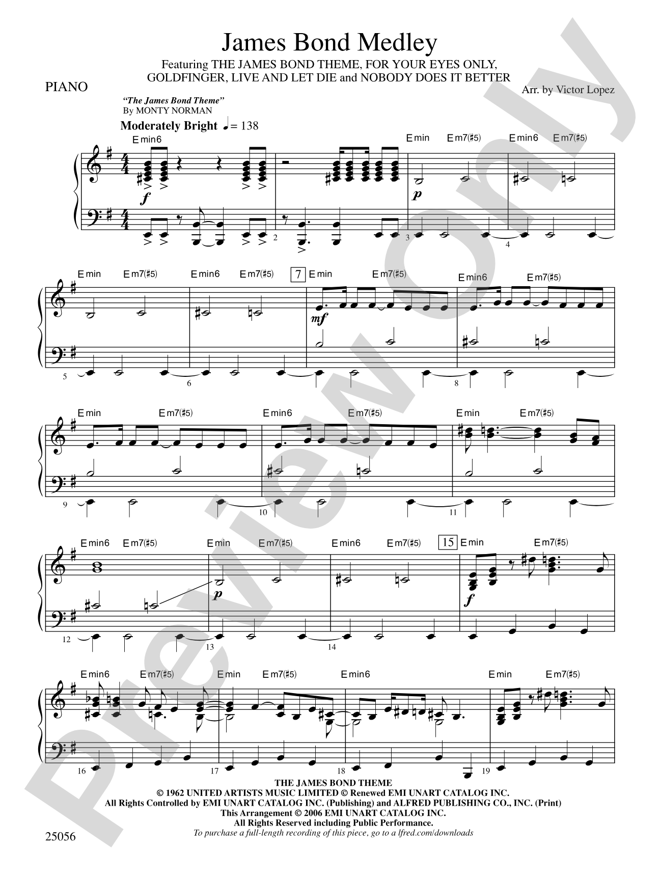 James Bond Medley: Piano Accompaniment