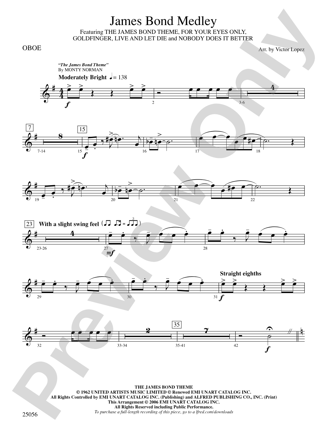 James Bond Medley: Oboe