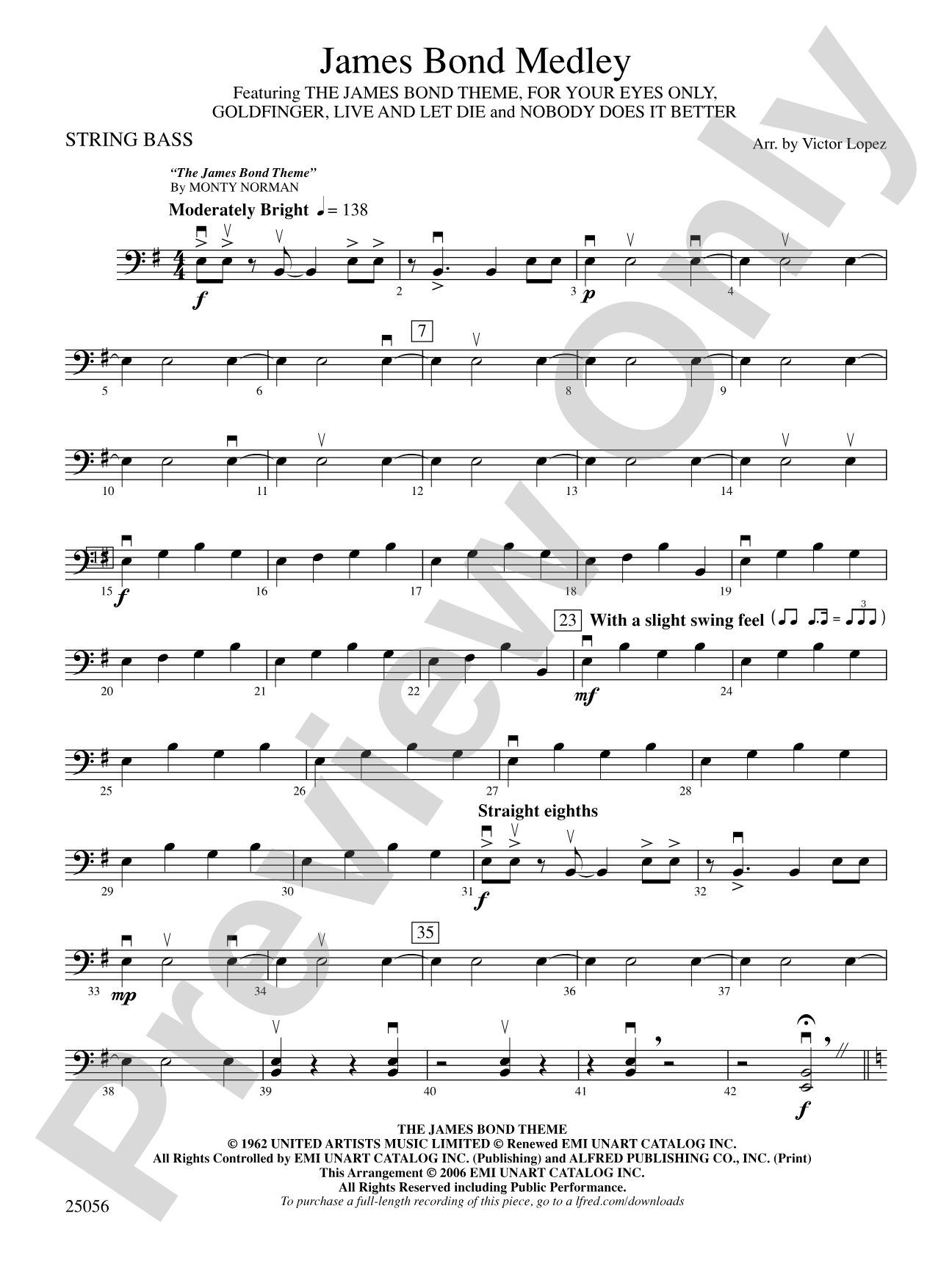 James Bond Medley: String Bass
