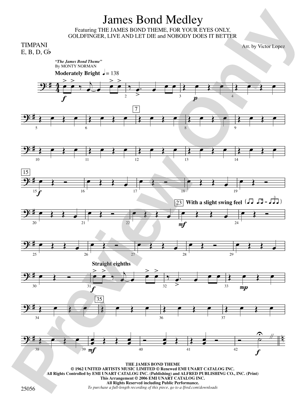 James Bond Medley: Timpani