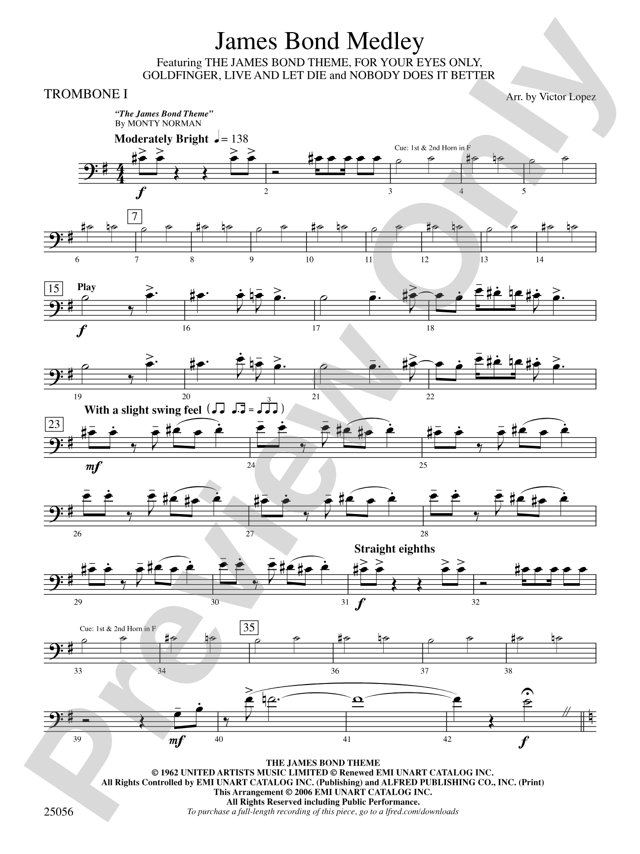 James Bond Medley: 1st Trombone