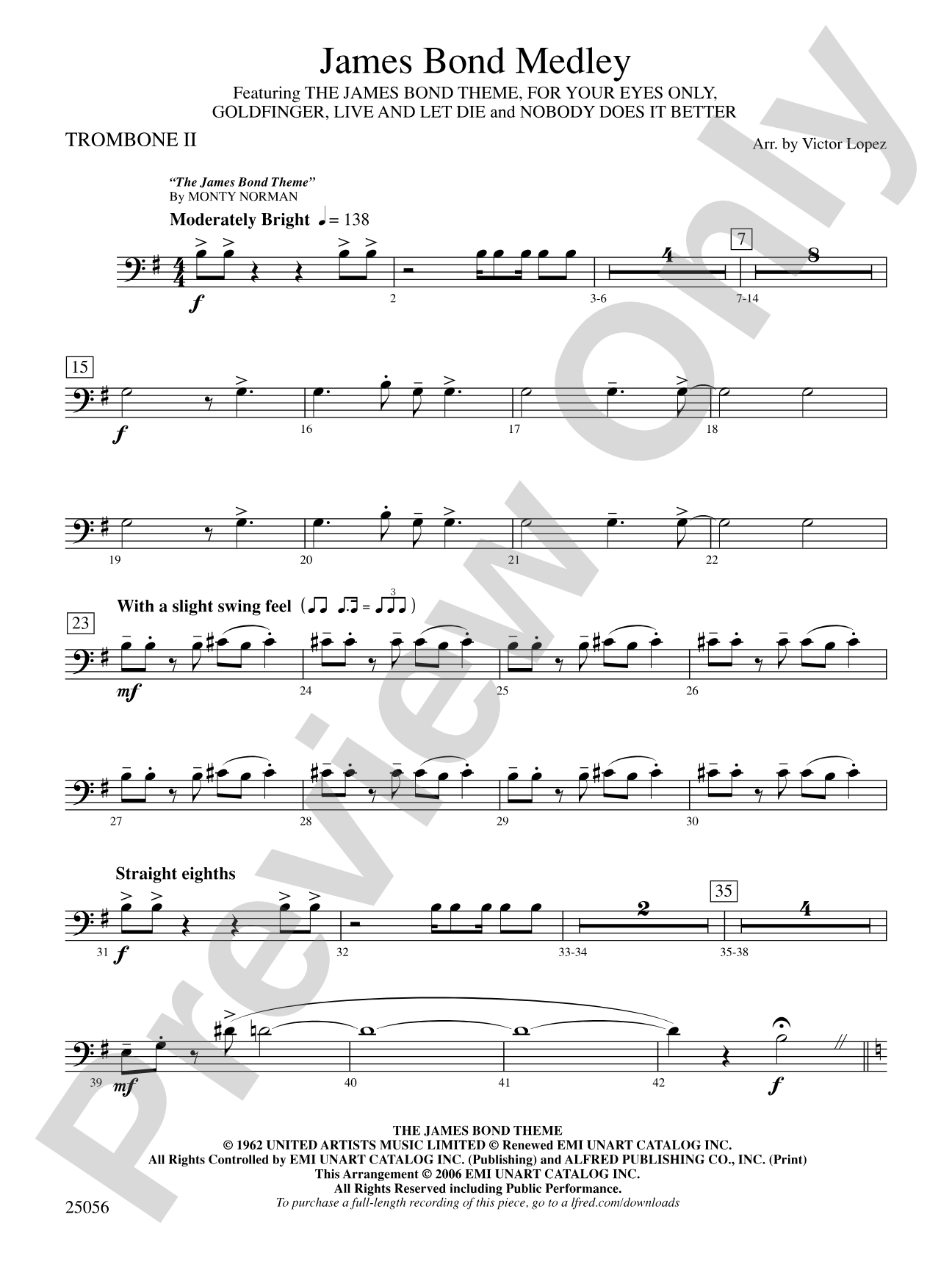 James Bond Medley: 2nd Trombone