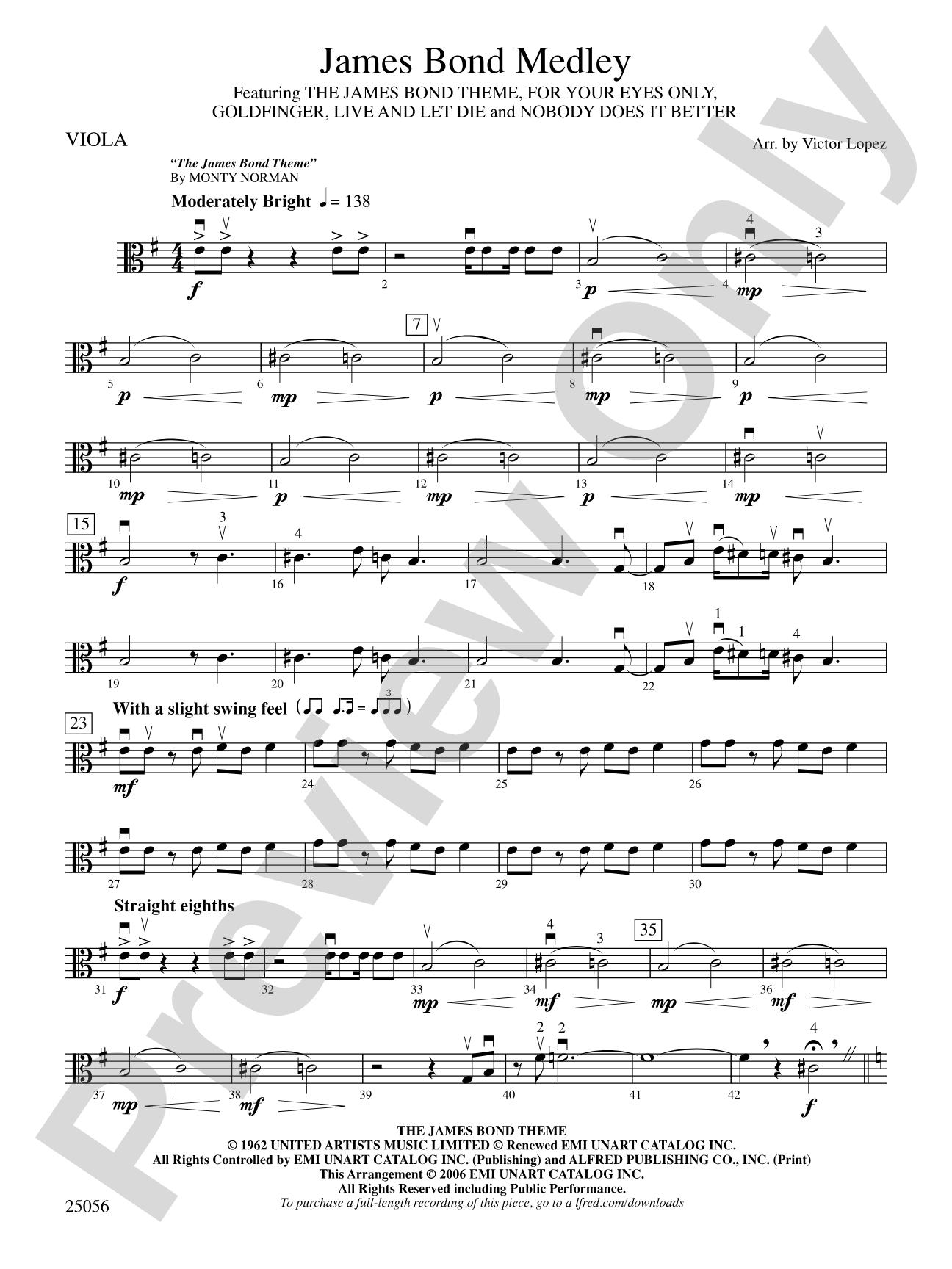 James Bond Medley: Viola