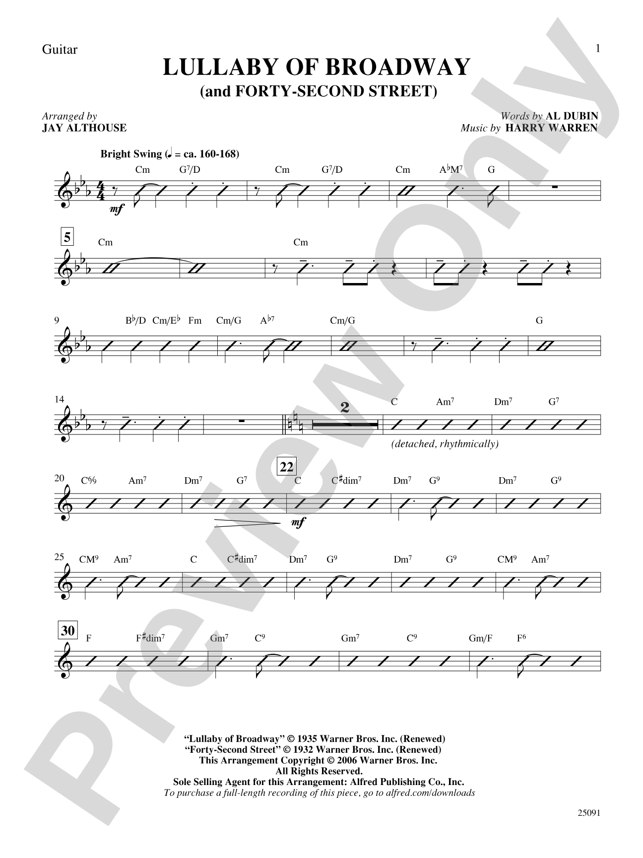 Lullaby of Broadway (and Forty-Second Street): Guitar: Choral SoundPax