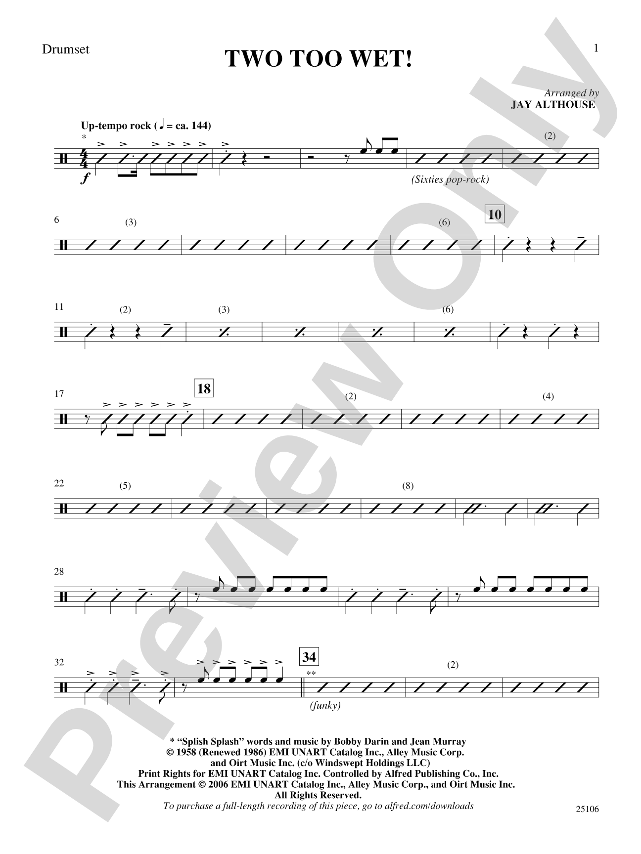 Two Too Wet!: Drums: Choral SoundPax