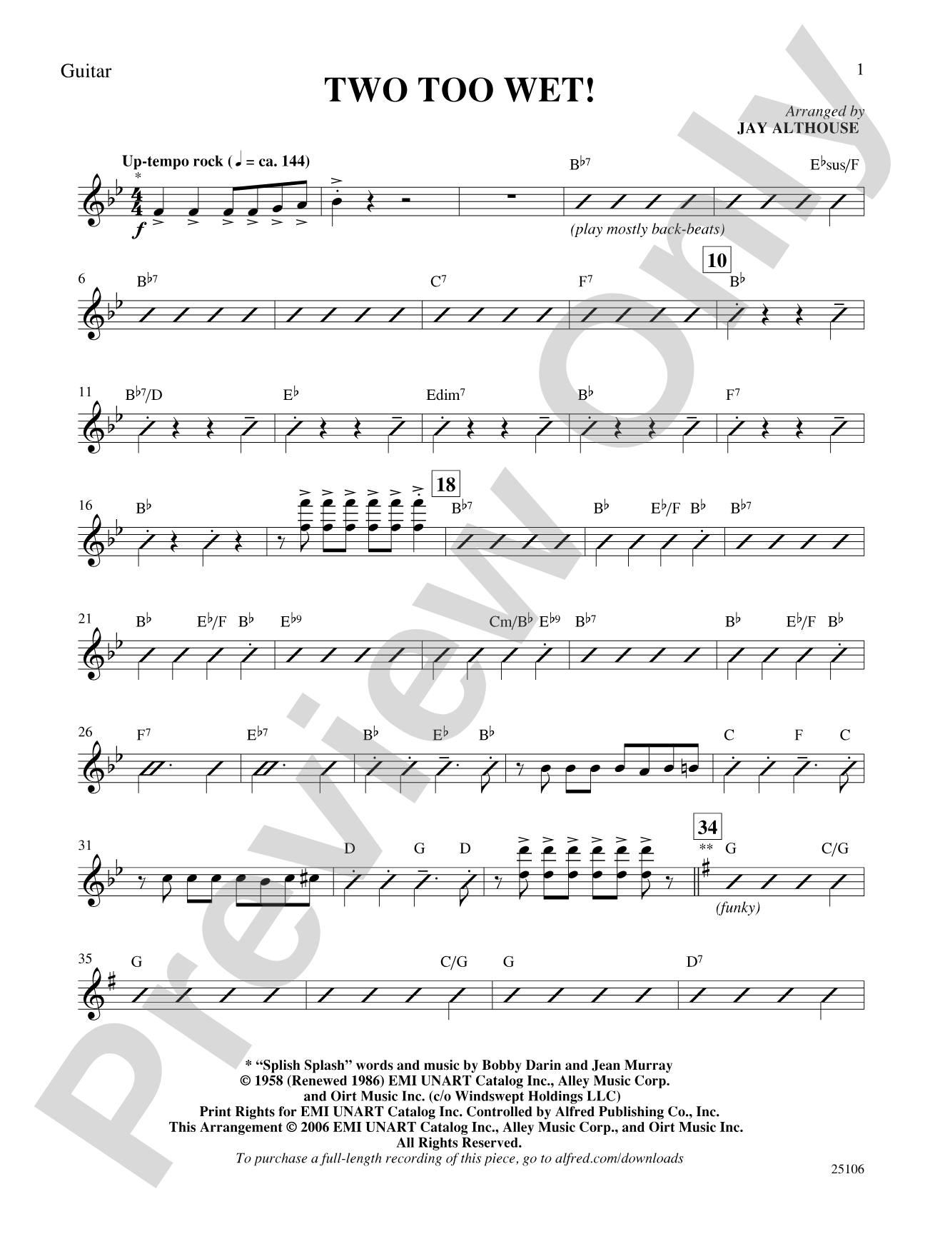 Two Too Wet!: Guitar: Choral SoundPax